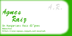 agnes raiz business card